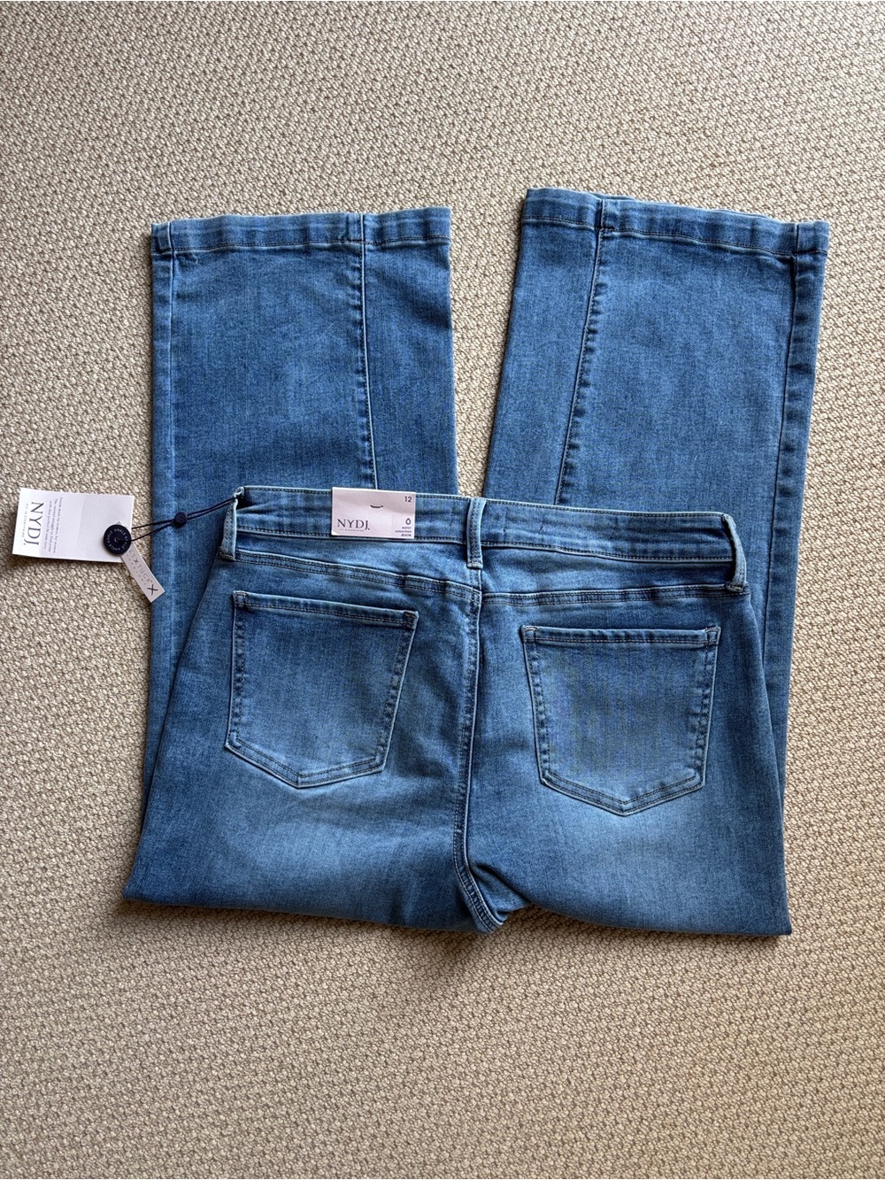 NYDJ Light Blue (Loire) Ankle Length Teresa Wide-Leg Jeans - NWT -size 12 - Picture 13 of 13
